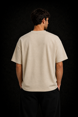 Cream Oversize Texture Tee