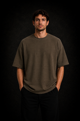 Olive Grey texture Oversize Tee